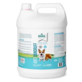 BASIL Anti-Dandruff & Anti-Itch Shampoo for Dogs & Cats – 5L Gallon, Soothing & Moisturizing Formula for Healthy Skin & Flake-Free Coat