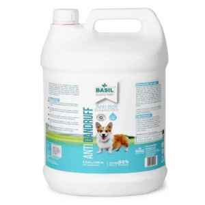 BASIL Anti-Dandruff & Anti-Itch Shampoo for Dogs & Cats – 5L Gallon, Soothing & Moisturizing Formula for Healthy Skin & Flake-Free Coat