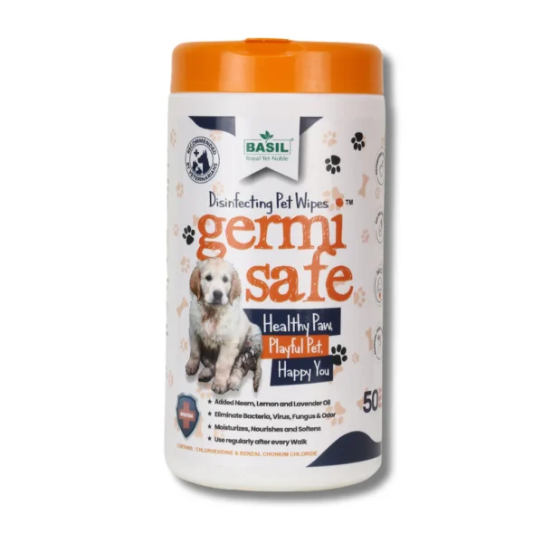 BASIL Germisafe Pet Wipes for Dogs, 50 Wipes with Added Neem, Lemon and Lavender Oil BASIL Germisafe Pet Wipes for Dogs, 50 Wipes with Added Neem, Lemon and Lavender Oil
