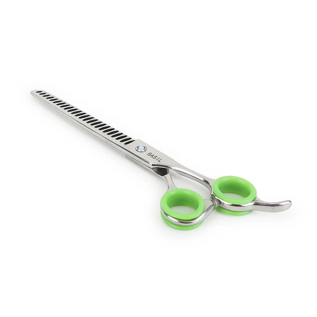 BASIL Thinner Grooming Scissors for Dogs & Cats – 7” Stainless Steel Thinning Shears for Blending, De-Bulking & Professional Coat Finishing