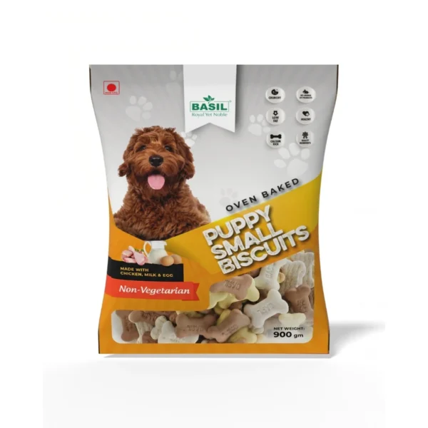BASIL Puppy Biscuits Chicken Flavor – 900g, Nutritious Dog Treats for Puppies & Small Dogs, Crunchy Training Snacks for Daily Reward