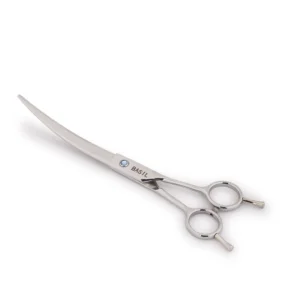 BASIL Curved Grooming Scissors for Dogs & Cats – 7.5 Inch Stainless Steel Pet Scissors, Precision Curved Blade for Coat Shaping & Finishing
