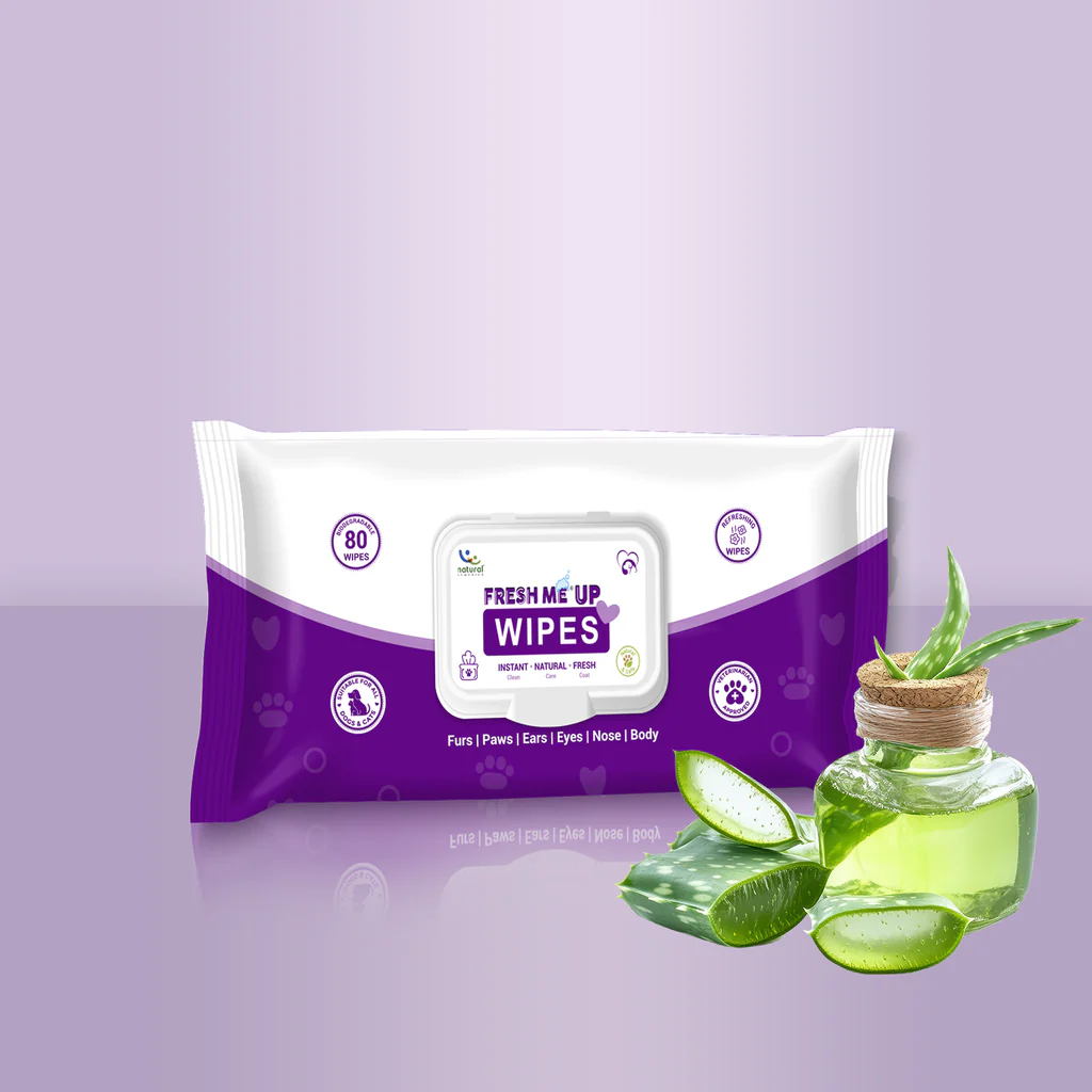 Fresh Me Up Biodegradable Pet Wipes with Aloe Vera – 80 Pulls