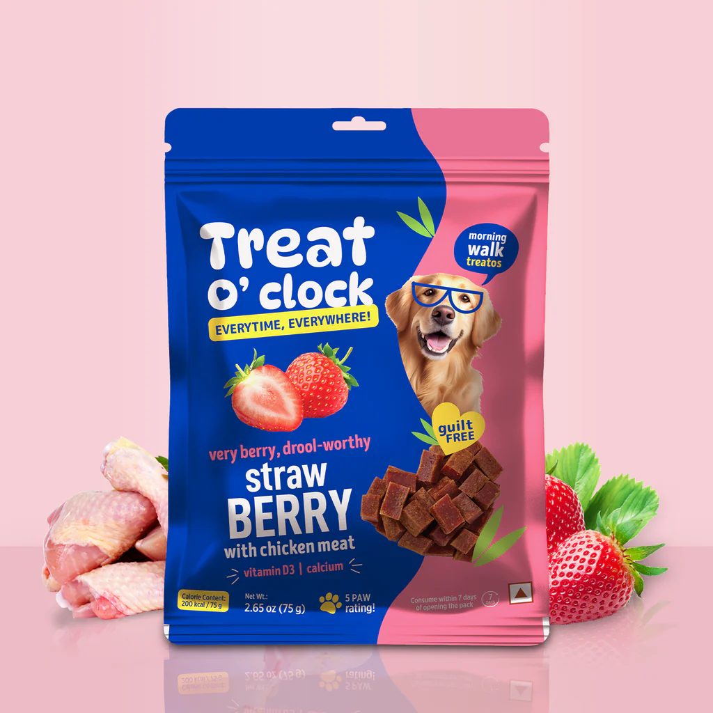 Treat O'Clock Strawberry & Chicken Dog Treats – Energy Booster