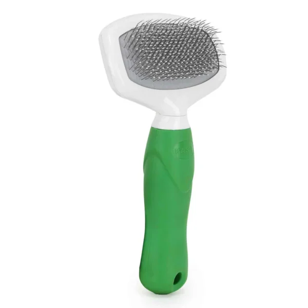 BASIL Slicker Brush for Dogs & Cats – Fine Bent Wire Bristles, De-Shedding & Detangling Brush for Coat Maintenance, Suitable for All Breeds