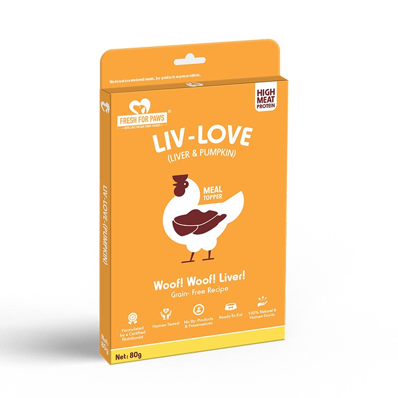 Fresh For Paws Liv-Love Pumpkin Dog Food – Chicken Liver & Pumpkin Meal 80g