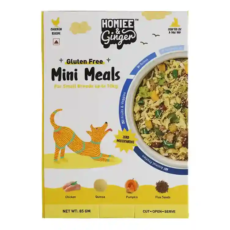 Homiee & Ginger Mini Meals Chicken & Quinoa Dog Food – Fresh Gluten-Free Meal 85g