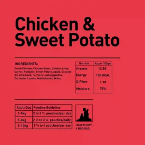 Homiee & Ginger Power Bowl Chicken & Sweet Potato Dog Food – Grain-Free Fresh Meal 200g