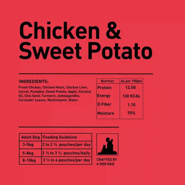 Homiee & Ginger Power Bowl Chicken & Sweet Potato Dog Food – Grain-Free Fresh Meal 200g