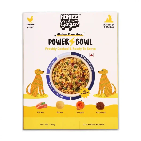 Homiee & Ginger Power Bowl Chicken & Quinoa Dog Food – Gluten-Free Fresh Meal 200g