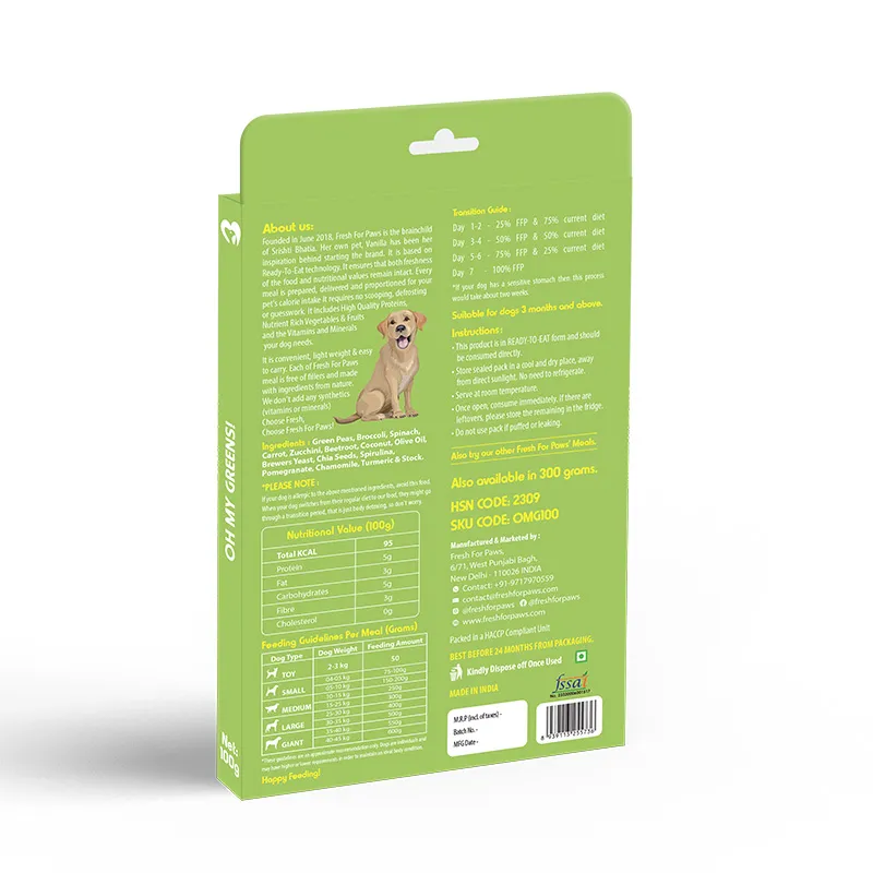 Fresh For Paws Oh My Greens Dog Food – Fresh Veg Meal