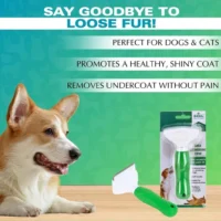 BASIL Pet De-Shedding Comb for Dogs & Cats – Stainless Steel Undercoat Removal Tool, Reduces Shedding & Loose Hair, Easy Clean Fur Release Button - Image 2