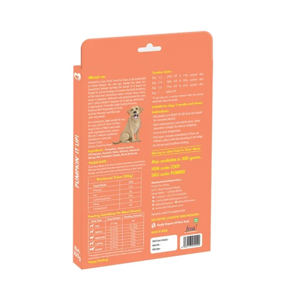 Fresh For Paws Pumpkin It Up Dog Food – Fresh Pumpkin Meal