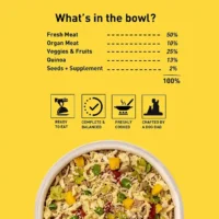 Homiee & Ginger Power Bowl Chicken & Quinoa Dog Food – Gluten-Free Fresh Meal 200g