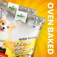 BASIL Dog Biscuits Round Shaped Chicken Flavor – 900g, Crunchy Treats for Small Dogs, Suitable for All Breeds, Daily Training & Reward Snacks - Image 3