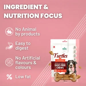 BASIL Turtle Peanut Butter Treats for Dogs & Puppies – 94g, Guilt-Free Chewy Snacks for Training, Reward & Interactive Chewing - Image 3