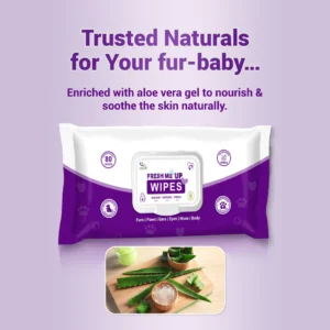 Fresh Me Up Biodegradable Pet Wipes with Aloe Vera – 80 Pulls - Image 3