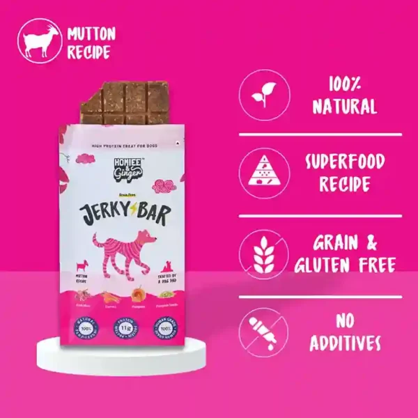 Homiee & Ginger Lamb Jerky Bar for Dogs – Air-Dried High Protein Treat 45g