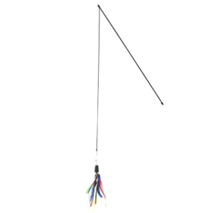 BASIL Cat Teaser Stick with Feather and Bell – Interactive Wand Toy, Natural Feather Lure, Bell Attachment, Indoor Play & Exercise Toy for Cats - Image 4