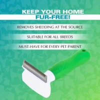 BASIL Pet De-Shedding Comb for Dogs & Cats – Stainless Steel Undercoat Removal Tool, Reduces Shedding & Loose Hair, Easy Clean Fur Release Button - Image 4