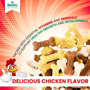 BASIL Dog Biscuits Chicken Flavor – 900g, Crunchy Treats for Adult Dogs, Suitable for All Breeds, Daily Training & Reward Snacks - Image 4