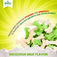 BASIL Dog Biscuits Vegetarian Treat – 900g, Crunchy Bone-Shaped Snacks for Adult Dogs, Suitable for All Breeds, Daily Training & Reward Treats - Image 4