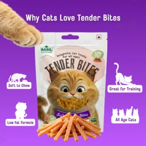 BASIL Soft Chicken Bites for Cats – Grain-Free Tender Treats, High Protein Snack for Cats, Soft & Chewy Cat Rewards - Image 4