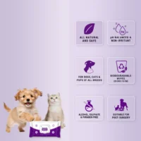 Fresh Me Up Biodegradable Pet Wipes with Aloe Vera – 80 Pulls - Image 4