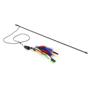 BASIL Cat Teaser Stick with Feather and Bell – Interactive Wand Toy, Natural Feather Lure, Bell Attachment, Indoor Play & Exercise Toy for Cats - Image 5