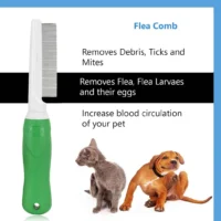 BASIL Flea Comb for Dogs & Cats – Fine Tooth Metal Comb, Tick & Flea Removal Tool, De-Shedding & Hygiene Comb for All Breeds