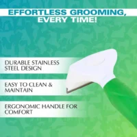 BASIL Pet De-Shedding Comb for Dogs & Cats – Stainless Steel Undercoat Removal Tool, Reduces Shedding & Loose Hair, Easy Clean Fur Release Button