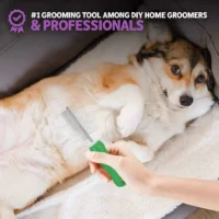BASIL Double Sided Pet Grooming Comb for Dogs & Cats – Dual Tooth Comb with Handle for Detangling, De-Shedding & Coat Maintenance - Image 5