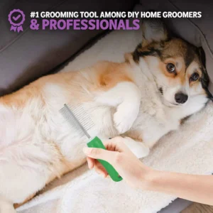 BASIL Double Sided Pet Grooming Comb for Dogs & Cats – Dual Tooth Comb with Handle for Detangling, De-Shedding & Coat Maintenance - Image 5