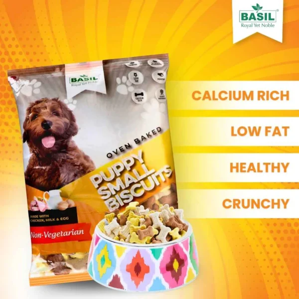 BASIL Puppy Biscuits Chicken Flavor – 900g, Nutritious Dog Treats for Puppies & Small Dogs, Crunchy Training Snacks for Daily Reward