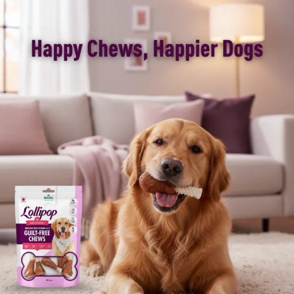 BASIL Chicken Lollipop Treats for Dogs & Puppies – 92g, Guilt-Free High Protein Chewy Snacks for Training, Reward & Dental Engagement