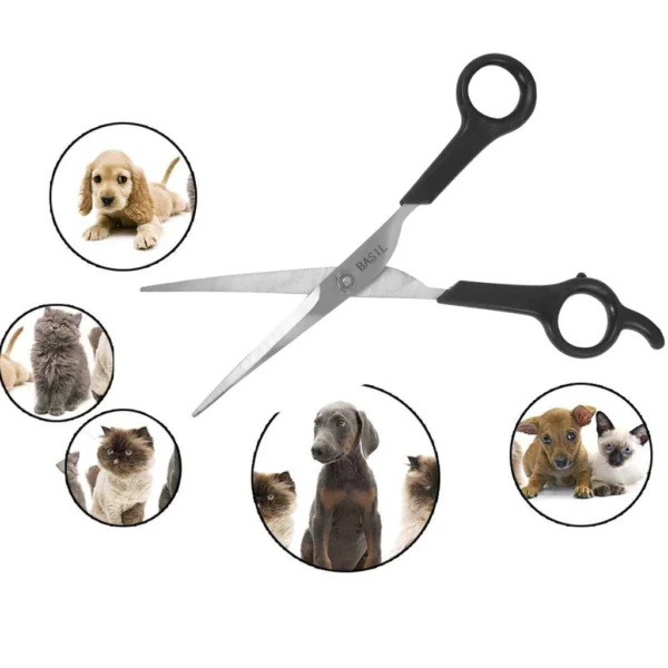 BASIL Curved Grooming Scissors for Dogs & Cats – Stainless Steel Curved Blade Shears for Shaping, Contouring & Precision Trimming