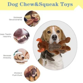 BASIL Big Bull Plush with Squeaky TPR – Adult Dog Chew & Tug Toy | Durable Plush + TPR Armour Design - Image 7