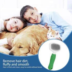 BASIL Slicker Brush for Dogs & Cats – Fine Bent Wire Bristles, De-Shedding & Detangling Brush for Coat Maintenance, Suitable for All Breeds