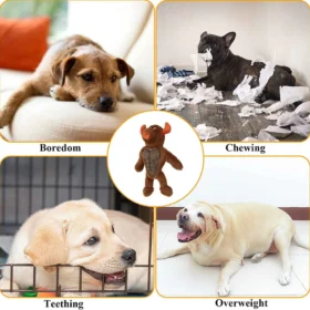 BASIL Big Bull Plush with Squeaky TPR – Adult Dog Chew & Tug Toy | Durable Plush + TPR Armour Design