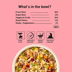 Homiee & Ginger Power Bowl Chicken & Sweet Potato Dog Food – Grain-Free Fresh Meal 200g