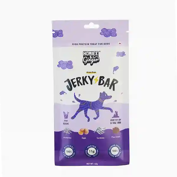 Homiee & Ginger Fish Jerky Bar for Dogs – Air-Dried High Protein Treat 45g