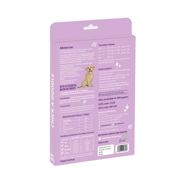 Mini Paws Chick-a-Doodle Puppy Food – Fresh Chicken Meal