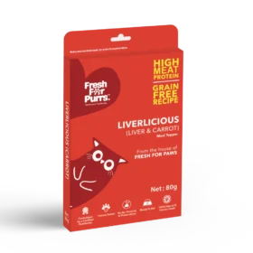Fresh For Purrs Liverlicious Carrot Cat Food Topper – Chicken Liver & Carrot 80g