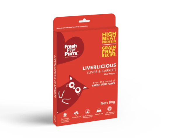 Fresh For Purrs Liverlicious Carrot Cat Food Topper – Chicken Liver & Carrot 80g