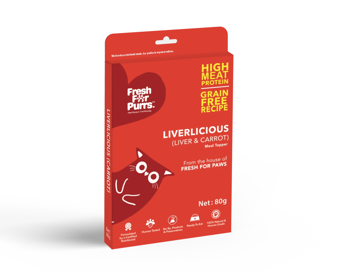 Fresh For Purrs Liverlicious Carrot Cat Food Topper – Chicken Liver & Carrot 80g