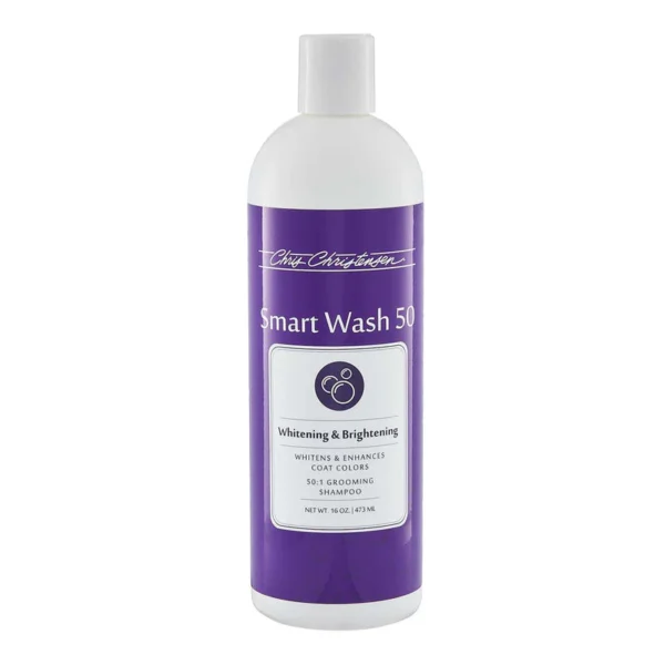 Chris Christensen SmartWash50 Whitening & Brightening Dog Shampoo – High Dilution, Colour Enhancement & Deep Cleansing for White and Light Coats