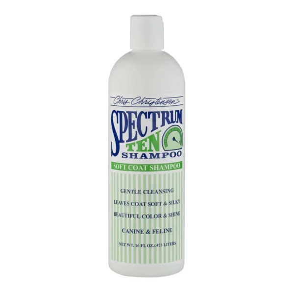 Chris Christensen Spectrum Ten Dog Shampoo – Soft Coat Care, Gentle Cleansing & Texture Enhancement for Silky and Smooth Coats