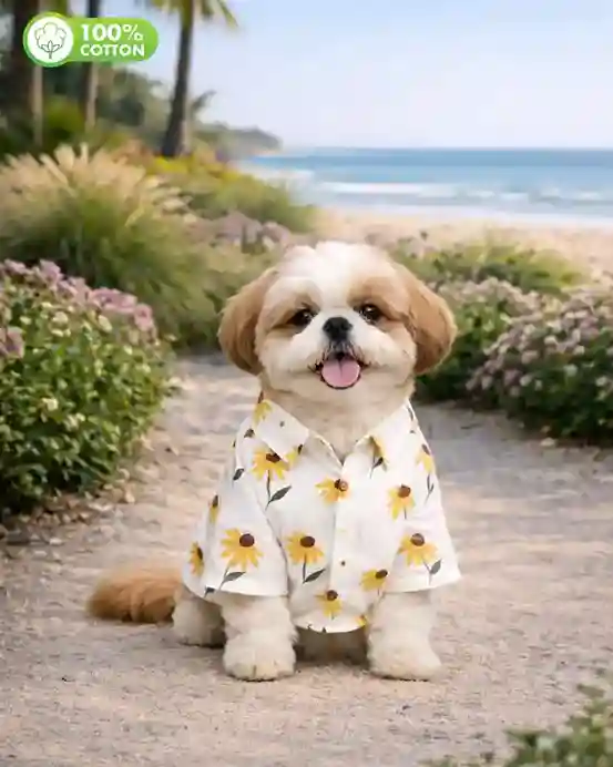 15 Furries Yellow Sunflower Cotton Dog Shirt