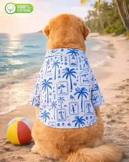 15 Furries Tropical Blue Postcard Cotton Dog Shirt