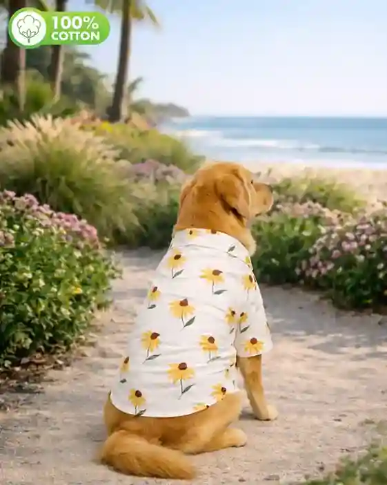 15 Furries Yellow Sunflower Cotton Dog Shirt